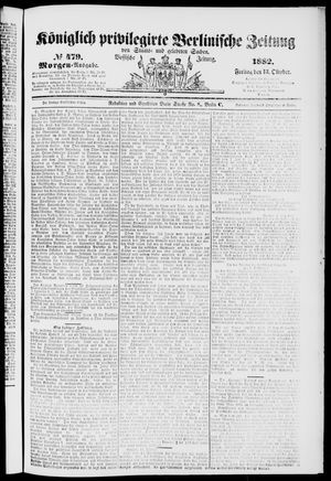 Königlich privilegirte Berlinische Zeitung von Staats- und gelehrten Sachen vom 13.10.1882