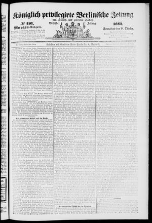 Königlich privilegirte Berlinische Zeitung von Staats- und gelehrten Sachen vom 14.10.1882