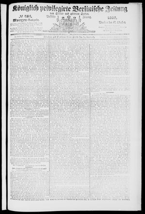 Königlich privilegirte Berlinische Zeitung von Staats- und gelehrten Sachen vom 17.10.1882
