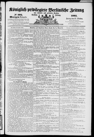 Königlich privilegirte Berlinische Zeitung von Staats- und gelehrten Sachen vom 27.10.1882