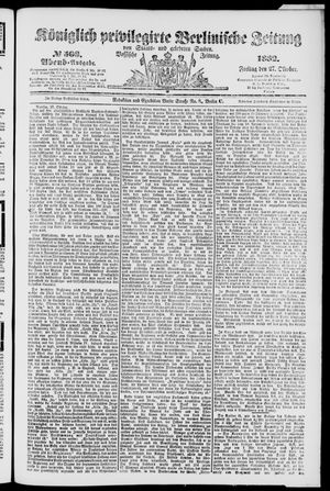 Königlich privilegirte Berlinische Zeitung von Staats- und gelehrten Sachen vom 27.10.1882