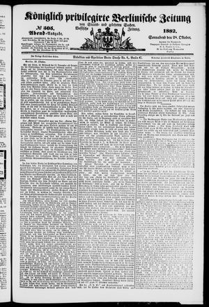 Königlich privilegirte Berlinische Zeitung von Staats- und gelehrten Sachen vom 28.10.1882