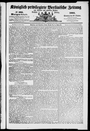 Königlich privilegirte Berlinische Zeitung von Staats- und gelehrten Sachen vom 29.10.1882