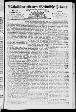 Königlich privilegirte Berlinische Zeitung von Staats- und gelehrten Sachen vom 02.11.1882
