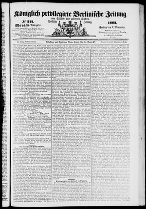 Königlich privilegirte Berlinische Zeitung von Staats- und gelehrten Sachen vom 03.11.1882