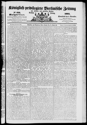 Königlich privilegirte Berlinische Zeitung von Staats- und gelehrten Sachen vom 04.11.1882