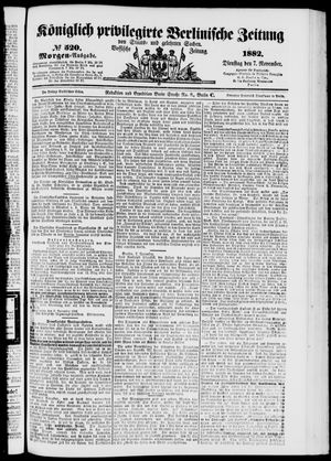 Königlich privilegirte Berlinische Zeitung von Staats- und gelehrten Sachen on Nov 7, 1882