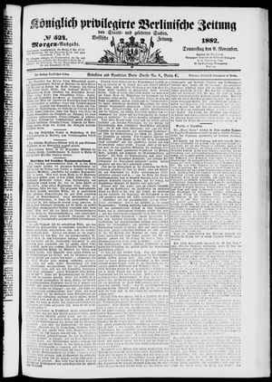 Königlich privilegirte Berlinische Zeitung von Staats- und gelehrten Sachen vom 09.11.1882