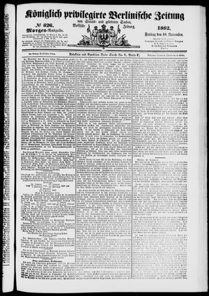Königlich privilegirte Berlinische Zeitung von Staats- und gelehrten Sachen vom 10.11.1882