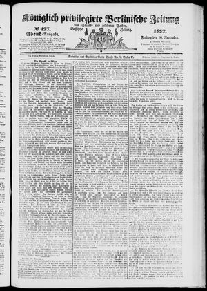 Königlich privilegirte Berlinische Zeitung von Staats- und gelehrten Sachen vom 10.11.1882