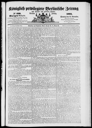 Königlich privilegirte Berlinische Zeitung von Staats- und gelehrten Sachen on Nov 12, 1882