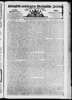 Königlich privilegirte Berlinische Zeitung von Staats- und gelehrten Sachen vom 18.11.1882