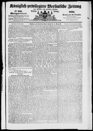 Königlich privilegirte Berlinische Zeitung von Staats- und gelehrten Sachen vom 26.11.1882