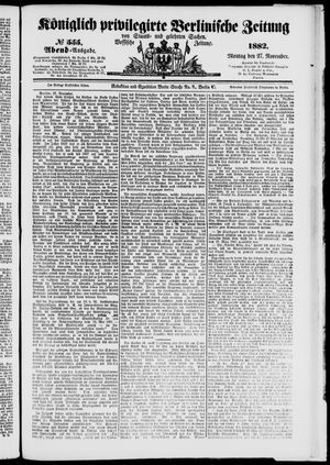 Königlich privilegirte Berlinische Zeitung von Staats- und gelehrten Sachen vom 27.11.1882