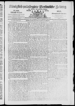 Königlich privilegirte Berlinische Zeitung von Staats- und gelehrten Sachen vom 29.11.1882