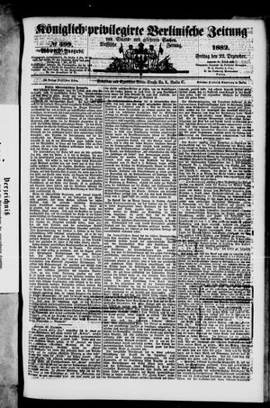 Königlich privilegirte Berlinische Zeitung von Staats- und gelehrten Sachen vom 22.12.1882