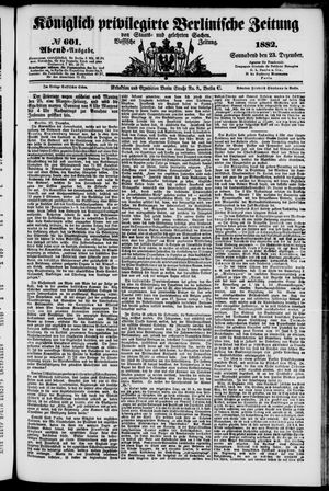 Königlich privilegirte Berlinische Zeitung von Staats- und gelehrten Sachen vom 23.12.1882