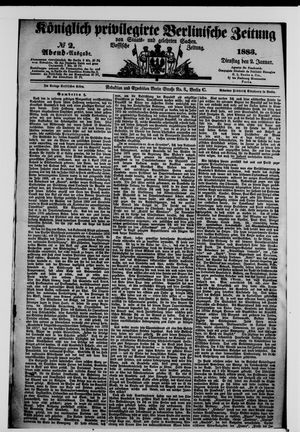 Königlich privilegirte Berlinische Zeitung von Staats- und gelehrten Sachen vom 02.01.1883