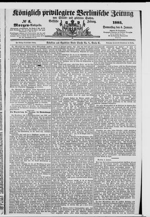 Königlich privilegirte Berlinische Zeitung von Staats- und gelehrten Sachen vom 04.01.1883
