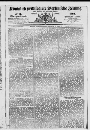 Königlich privilegirte Berlinische Zeitung von Staats- und gelehrten Sachen vom 07.01.1883