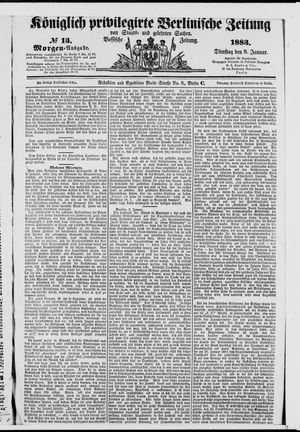Königlich privilegirte Berlinische Zeitung von Staats- und gelehrten Sachen on Jan 9, 1883