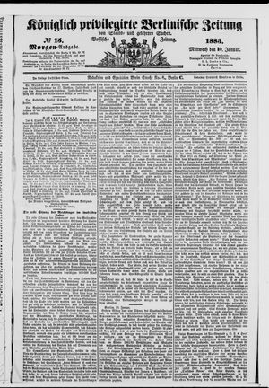 Königlich privilegirte Berlinische Zeitung von Staats- und gelehrten Sachen vom 10.01.1883