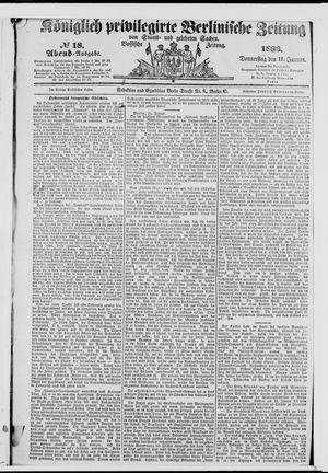 Königlich privilegirte Berlinische Zeitung von Staats- und gelehrten Sachen on Jan 11, 1883