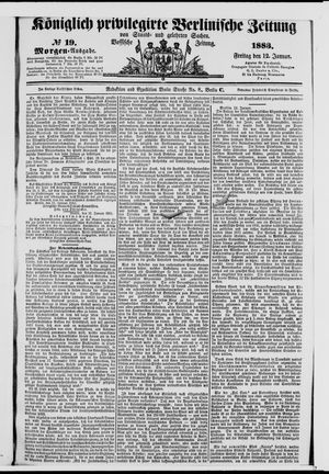 Königlich privilegirte Berlinische Zeitung von Staats- und gelehrten Sachen vom 12.01.1883