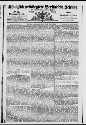 Königlich privilegirte Berlinische Zeitung von Staats- und gelehrten Sachen vom 13.01.1883