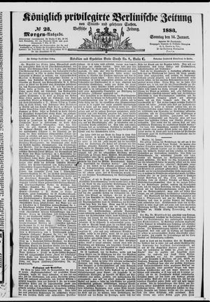 Königlich privilegirte Berlinische Zeitung von Staats- und gelehrten Sachen on Jan 14, 1883