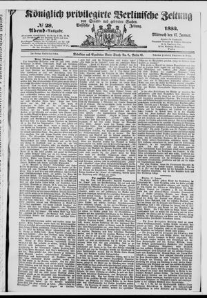 Königlich privilegirte Berlinische Zeitung von Staats- und gelehrten Sachen vom 17.01.1883