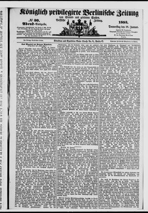 Königlich privilegirte Berlinische Zeitung von Staats- und gelehrten Sachen vom 18.01.1883