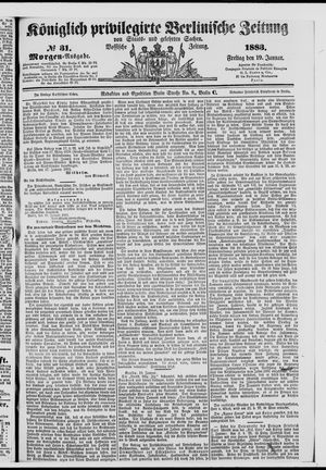 Königlich privilegirte Berlinische Zeitung von Staats- und gelehrten Sachen vom 19.01.1883