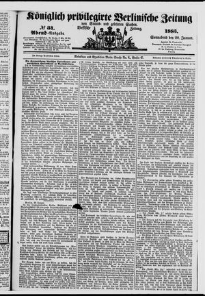 Königlich privilegirte Berlinische Zeitung von Staats- und gelehrten Sachen on Jan 20, 1883