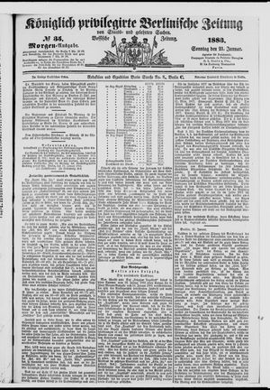 Königlich privilegirte Berlinische Zeitung von Staats- und gelehrten Sachen vom 21.01.1883