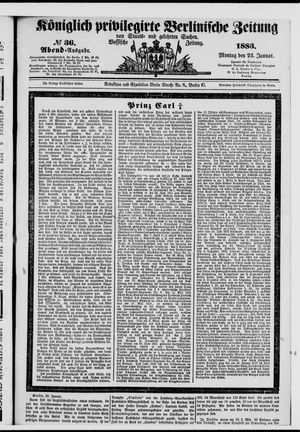Königlich privilegirte Berlinische Zeitung von Staats- und gelehrten Sachen vom 22.01.1883