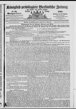 Königlich privilegirte Berlinische Zeitung von Staats- und gelehrten Sachen vom 23.01.1883