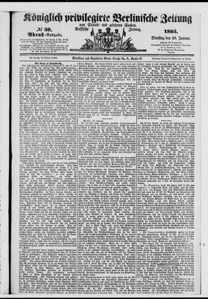 Königlich privilegirte Berlinische Zeitung von Staats- und gelehrten Sachen vom 23.01.1883