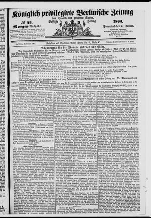 Königlich privilegirte Berlinische Zeitung von Staats- und gelehrten Sachen on Jan 27, 1883