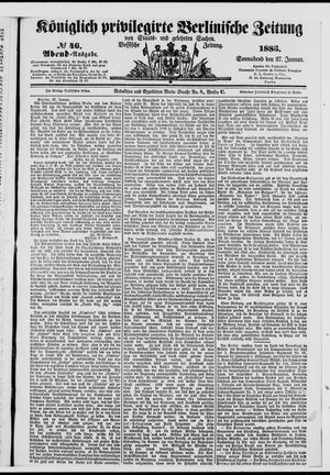 Königlich privilegirte Berlinische Zeitung von Staats- und gelehrten Sachen vom 27.01.1883