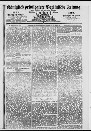Königlich privilegirte Berlinische Zeitung von Staats- und gelehrten Sachen on Jan 28, 1883