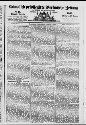 Königlich privilegirte Berlinische Zeitung von Staats- und gelehrten Sachen vom 29.01.1883