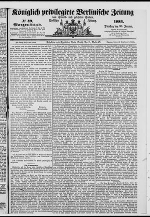 Königlich privilegirte Berlinische Zeitung von Staats- und gelehrten Sachen vom 30.01.1883