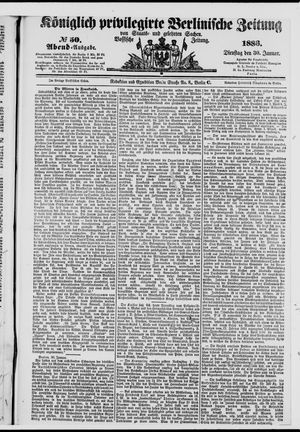 Königlich privilegirte Berlinische Zeitung von Staats- und gelehrten Sachen vom 30.01.1883