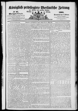 Königlich privilegirte Berlinische Zeitung von Staats- und gelehrten Sachen on Feb 3, 1883
