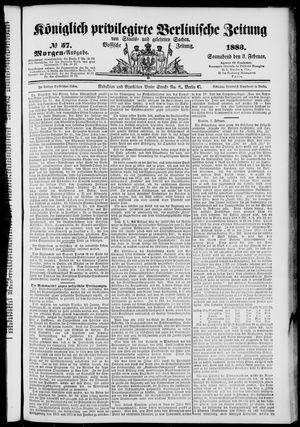 Königlich privilegirte Berlinische Zeitung von Staats- und gelehrten Sachen vom 03.02.1883