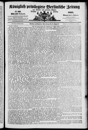 Königlich privilegirte Berlinische Zeitung von Staats- und gelehrten Sachen vom 05.02.1883