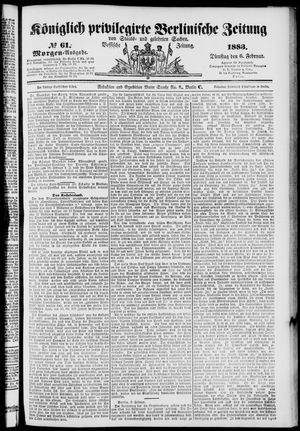 Königlich privilegirte Berlinische Zeitung von Staats- und gelehrten Sachen vom 06.02.1883
