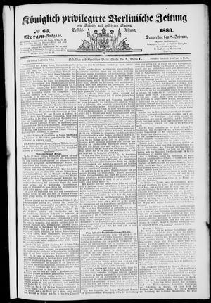 Königlich privilegirte Berlinische Zeitung von Staats- und gelehrten Sachen vom 08.02.1883