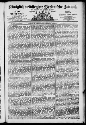 Königlich privilegirte Berlinische Zeitung von Staats- und gelehrten Sachen on Feb 10, 1883